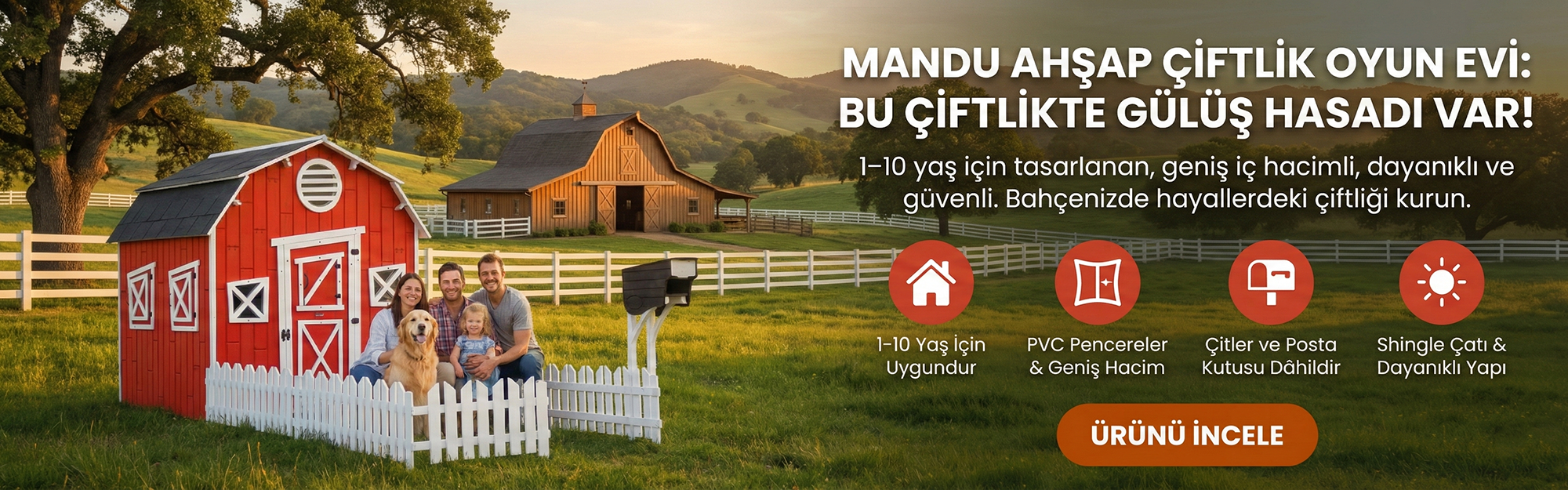 MANDU Ahşap Çiftlik Oyun Evi