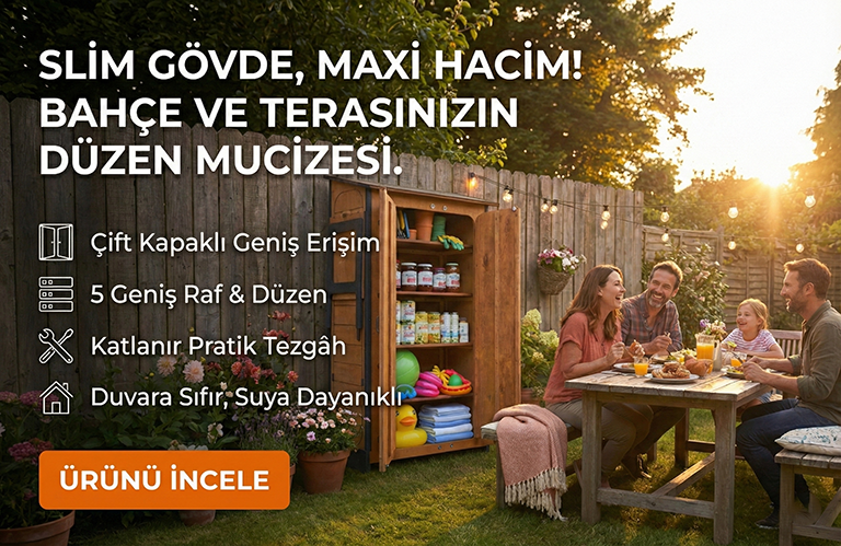 “MANDU” Ahşap Slim Maxi Depolama Dolabı