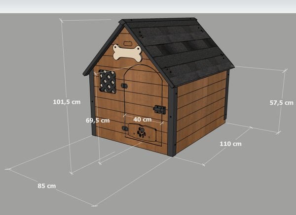 Isı yalıtımlı ahşap köpek kulübesi ''XLARGE''