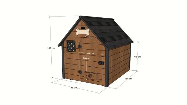 Isı yalıtımlı ahşap köpek kulübesi ''XLARGE''