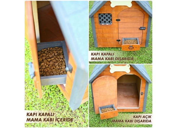 Isı yalıtımlı ahşap köpek kulübesi ''MEDIUM''