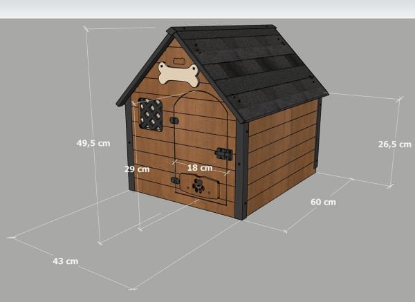 Isı yalıtımlı ahşap köpek kulübesi ''SMALL''