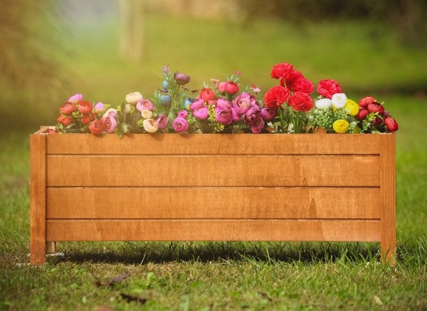 “MANDU” 84X36 Dekoratif Ahşap Saksı