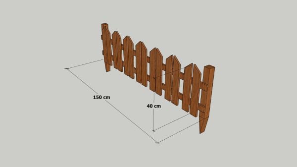 Ahşap Bahçe Çiti - 40'lık Bahçe Çiti