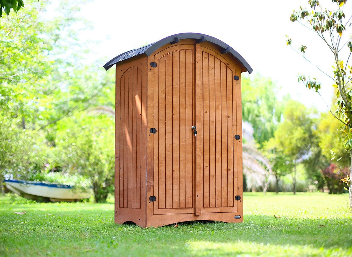 Wooden Garden Storage Cabinet (Radius Roof)