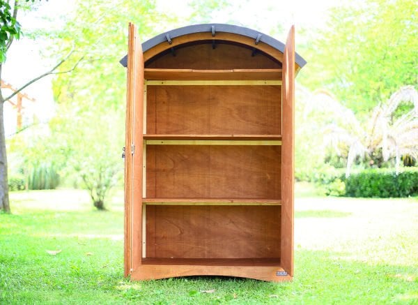 Wooden Garden Storage Cabinet (Radius Roof)