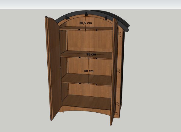 Wooden Garden Storage Cabinet (Radius Roof)