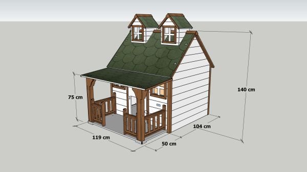 Ultra-Luxury Wooden dog hut (home) Gold Edition