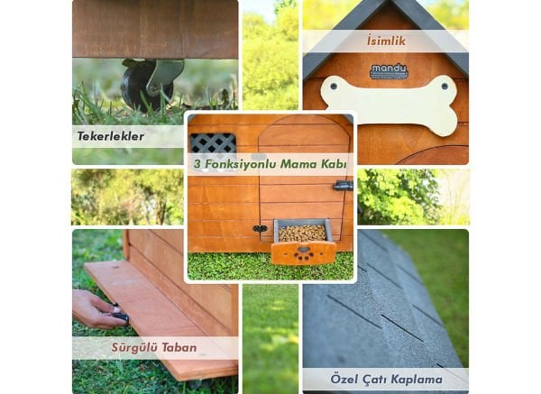 Mandu Isı Yalıtımlı Ahşap Köpek Kulübesi  XXLarge