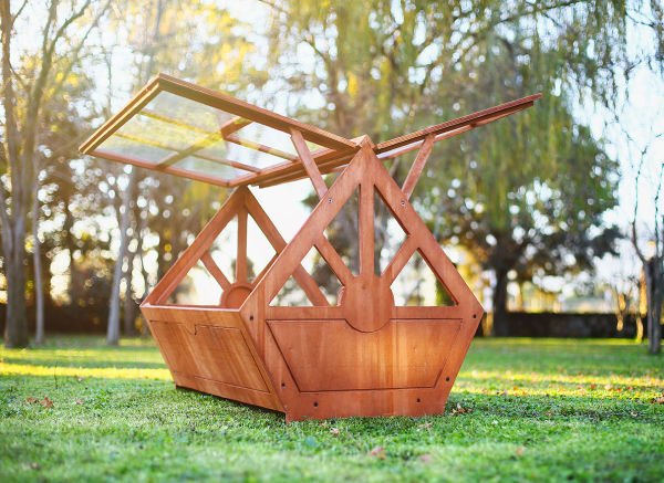 MANDU Ahşap tribox sera saksı (Büyük)