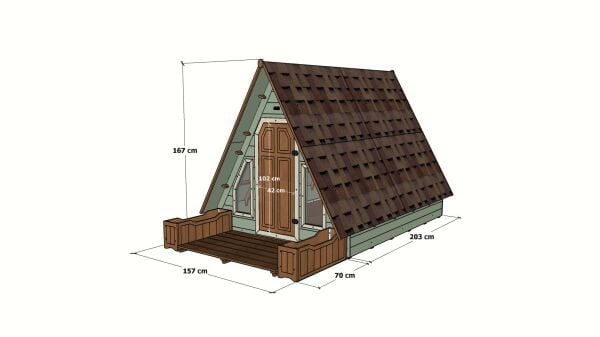 MANDU Ahşap Üçgen Çocuk Oyun Evi ( Aframe Playhouse)