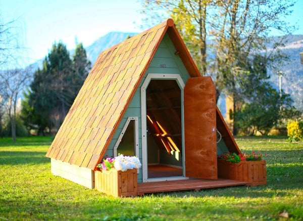 MANDU Ahşap Üçgen Çocuk Oyun Evi ( Aframe Playhouse)