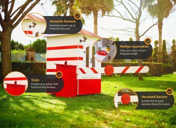 MANDU Bariyerli Ahşap Güvenlik Kulübesi (Bekçi Kulübesi)