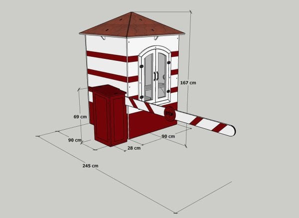 MANDU Bariyerli Ahşap Güvenlik Kulübesi (Bekçi Kulübesi)