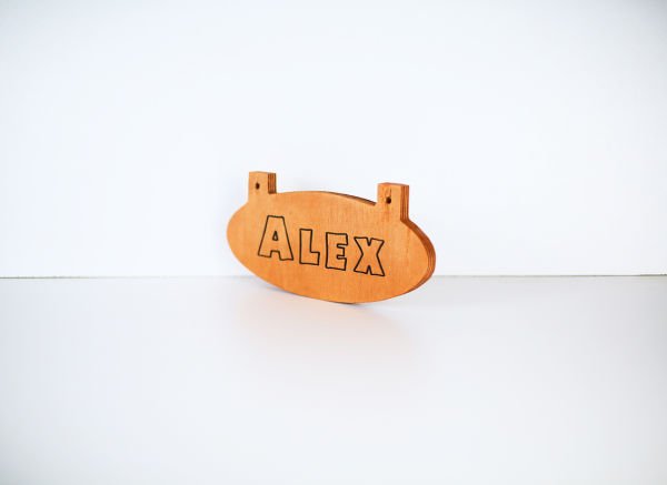 MANDU Ahşap İsimlik Elips