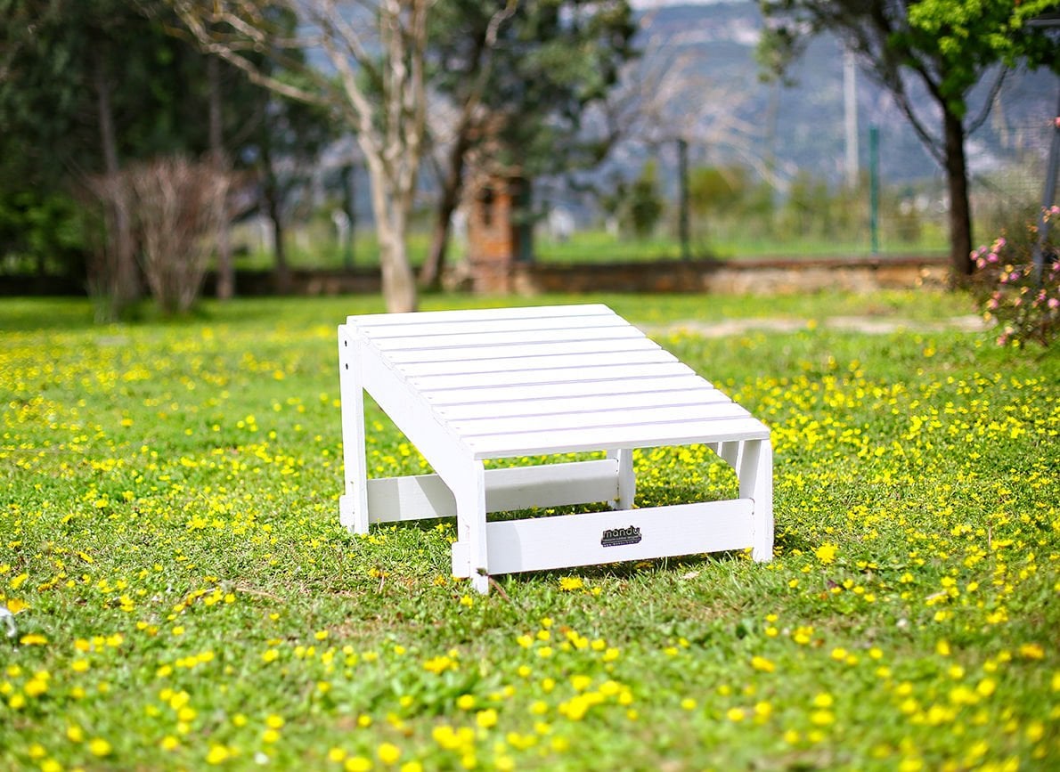 Mandu Adirondack Ayak Uzatma Standı BEYAZ