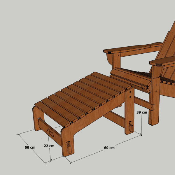 Mandu Adirondack Ayak Uzatma Standı Fındık Rengi 