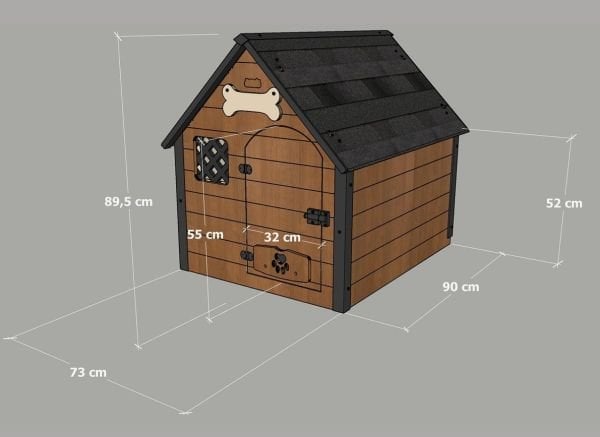 Mandu Isıtıcılı Ahşap Köpek Kulübesi ''LARGE''