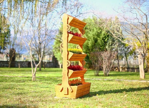 MANDU Ahşap Çok Katlı Saksı Standı (Çiçeklik Standı)