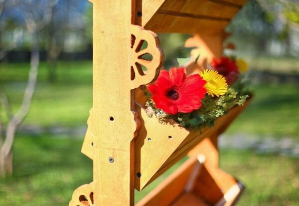 MANDU Ahşap Çok Katlı Saksı Standı (Çiçeklik Standı)