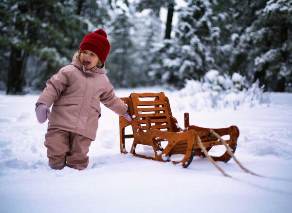 MANDU Ahşap Kar Kızağı