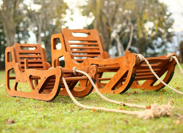 MANDU Ahşap Kar Kızağı