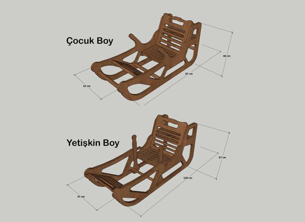 MANDU Ahşap Kar Kızağı