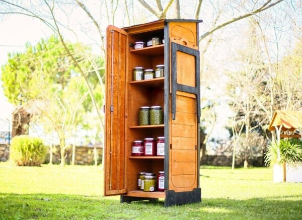 MANDU Ahşap Slim Depolama Dolabı (Dar Alanlar İçin)