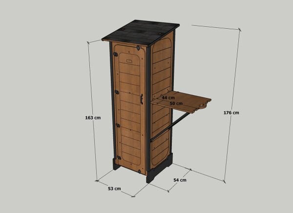 MANDU Ahşap Slim Depolama Dolabı (Dar Alanlar İçin)