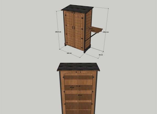 “MANDU” Ahşap Slim Maxi Depolama Dolabı