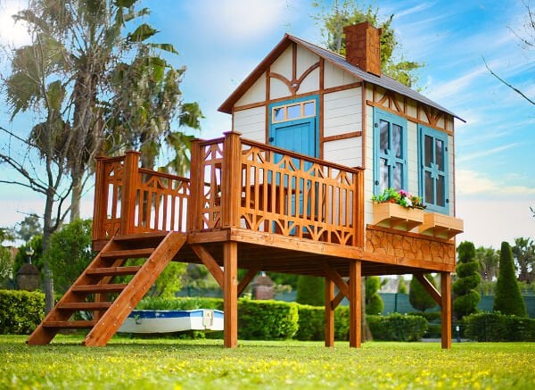 MANDU Ahşap Yerden Yüksek Ağaç Oyun Evi