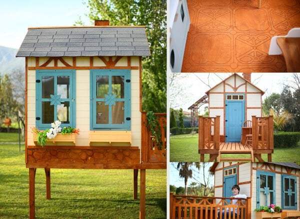 MANDU Ahşap Yerden Yüksek Ağaç Oyun Evi