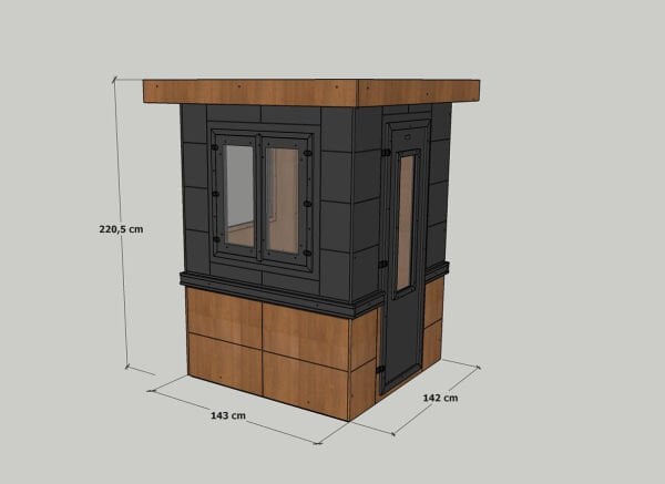MANDU Ahşap Güvenlik Kulübesi (Güvenlik Kabini)