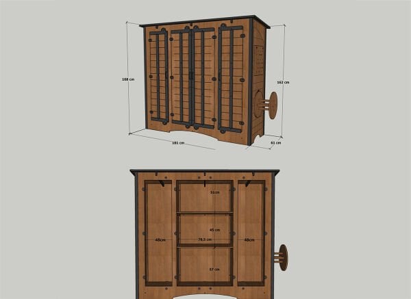 MANDU Ahşap Çok Amaçlı XL Depolama Dolabı