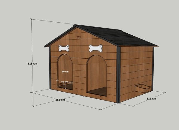 MANDU Isı Yalıtımlı 2 Bölmeli Köpek Kulübesi