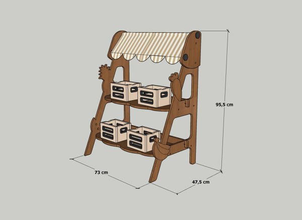 MANDU Ahşap Çocuk Manav Tezgâhı