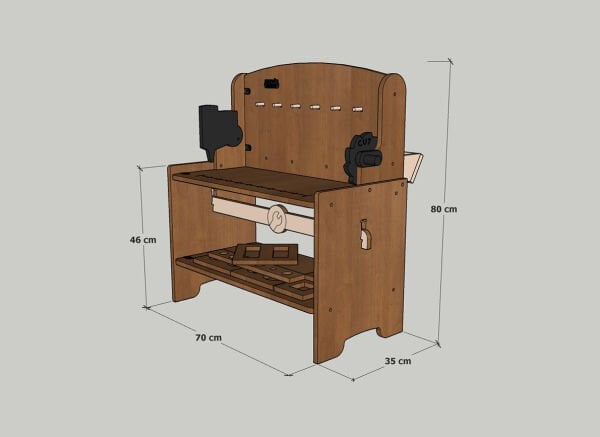 “MANDU” Ahşap Çocuk Marangoz Tezgâhı