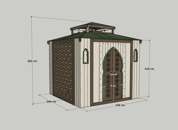 MANDU Ahşap Mescit 5 Kişilik – Prefabrik Küçük Cami, Bahçe ve Tesis İçin Namaz Odası
