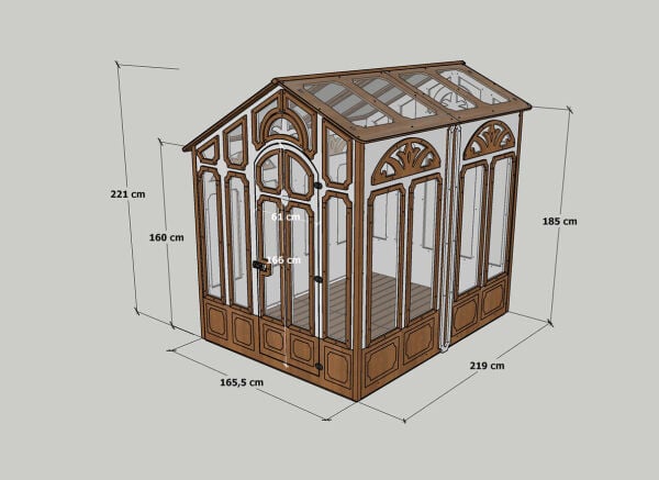 MANDU Ahşap Kış Bahçesi ve Bahçe Serası – Hazır Cam Hobi Evi