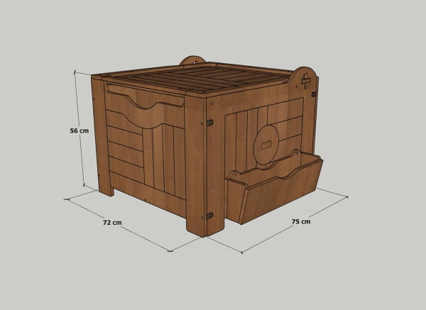 MANDU Ahşap Bahçe Sandığı – Kapaklı Balkon Sandığı