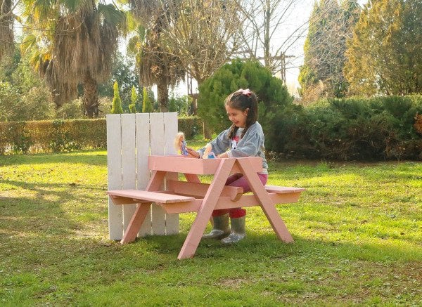 “MANDU” Ahşap Çocuk Piknik Masası (Kum havuzlu)