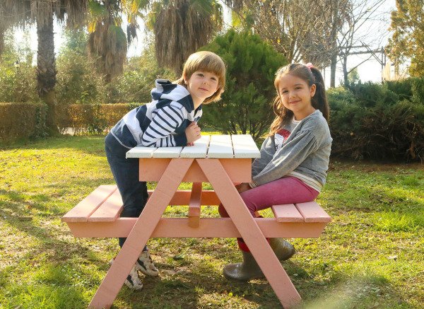 “MANDU” Ahşap Çocuk Piknik Masası (Kum havuzlu)