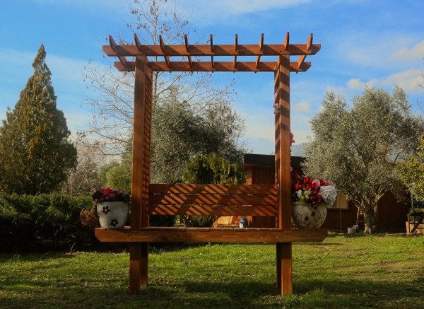 “MANDU” Ahşap Bahçe Giriş Kapısı ve Sarmaşık Bank (2 farklı kullanım)