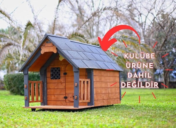 MANDU Isı Yalıtımlı Ahşap Köpek Kulübeleri için Ekstra GÖLGELİK ÇATI VE TABAN (VERANDA) Large 