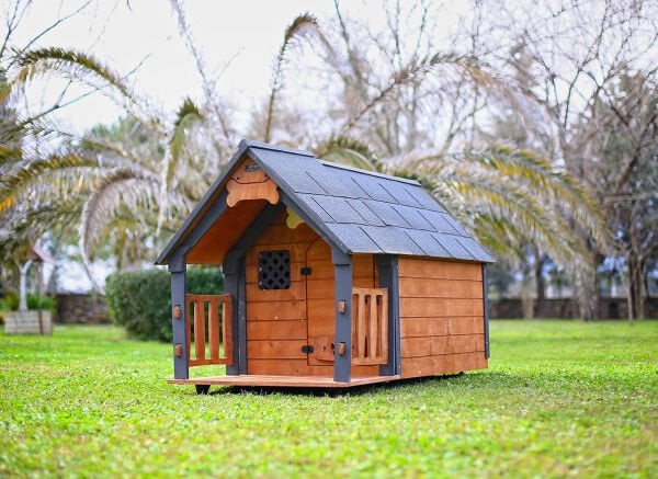 MANDU Isı Yalıtımlı Ahşap Köpek Kulübeleri için Ekstra GÖLGELİK ÇATI VE TABAN (VERANDA) XLarge 