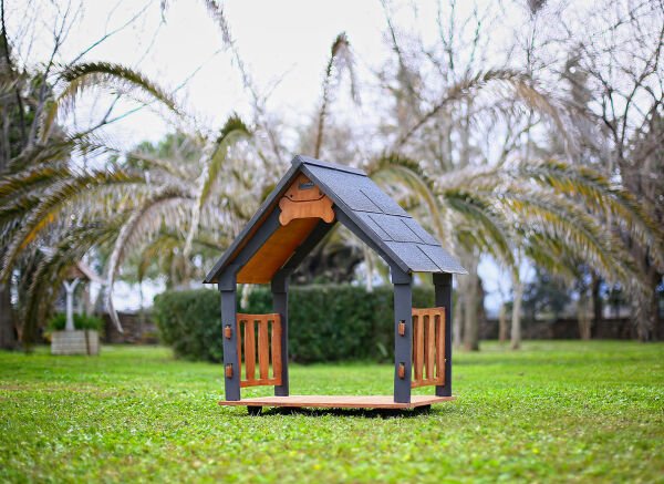 MANDU Isı Yalıtımlı Ahşap Köpek Kulübeleri için Ekstra GÖLGELİK ÇATI VE TABAN (VERANDA) XLarge 