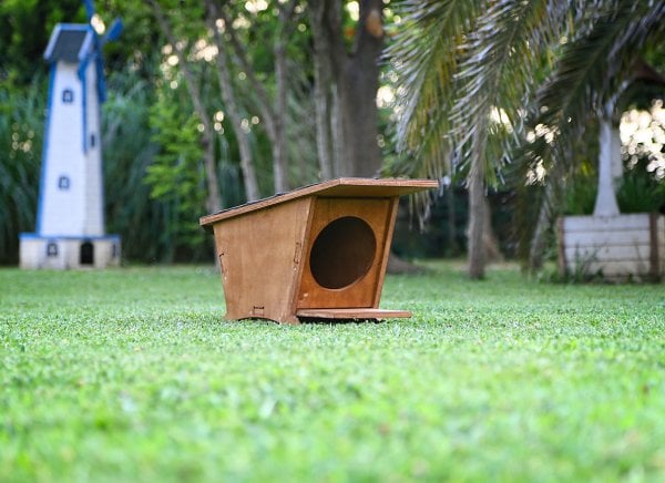 MANDU Ahşap Mini Kedi Evi (Yeni Doğan evi)