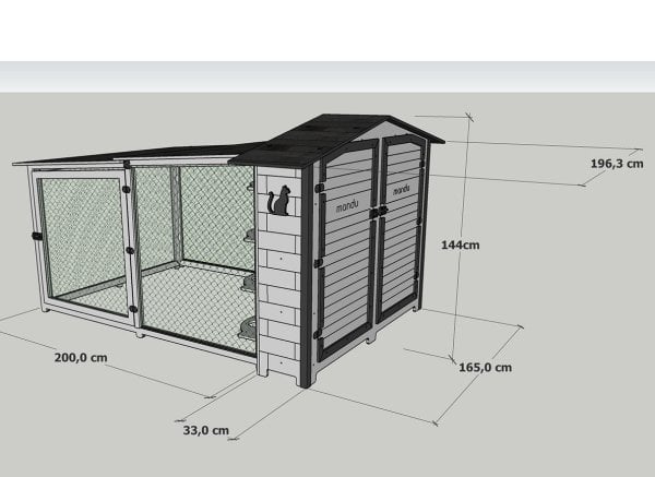MANDU Bahçeli Kedi Apartmanı (kedi evi) + Mama kapları hediye