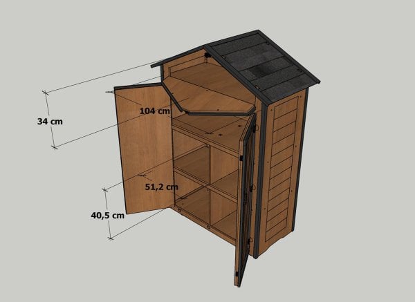 MANDU Ahşap Bahçe Depolama Dolabı 850 LT
