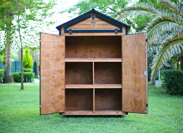 MANDU Ahşap Bahçe Depolama Dolabı 850 LT